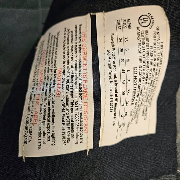 Bulwark FR Insulated Vest Fire Retardant Workwear Safety Gear Navy Men's XL BLUE - Picture 6 of 11